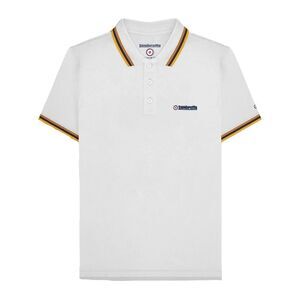 Lambretta Mens SS25 Triple Tipped Polo Shirt / White/Gold